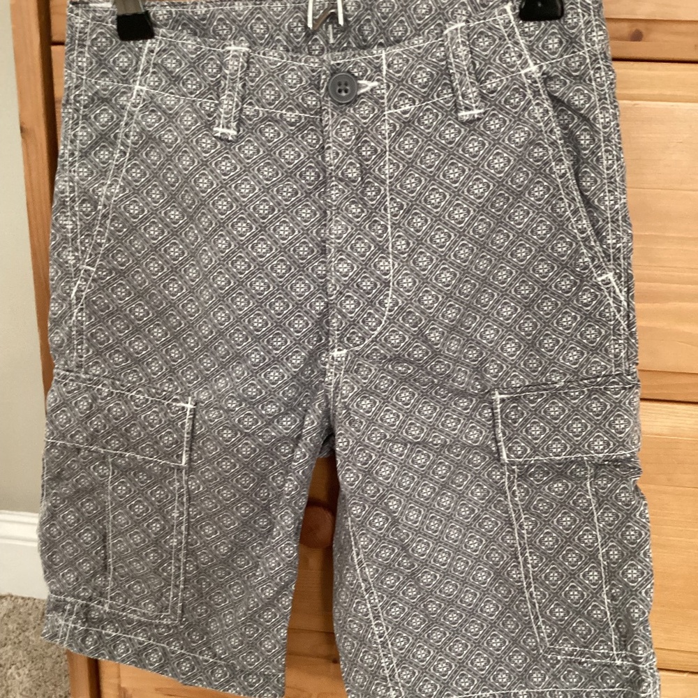 Gap Boys Grey Print Cargo Shorts Size 12 Slim